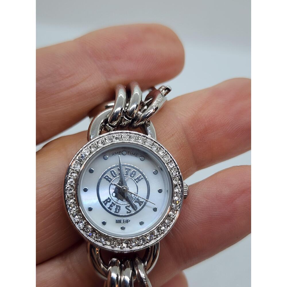 Boston Red Sox Baseball Team Charm Bracelet Watch Womens MLB New Battery Works - Picture 3 of 11